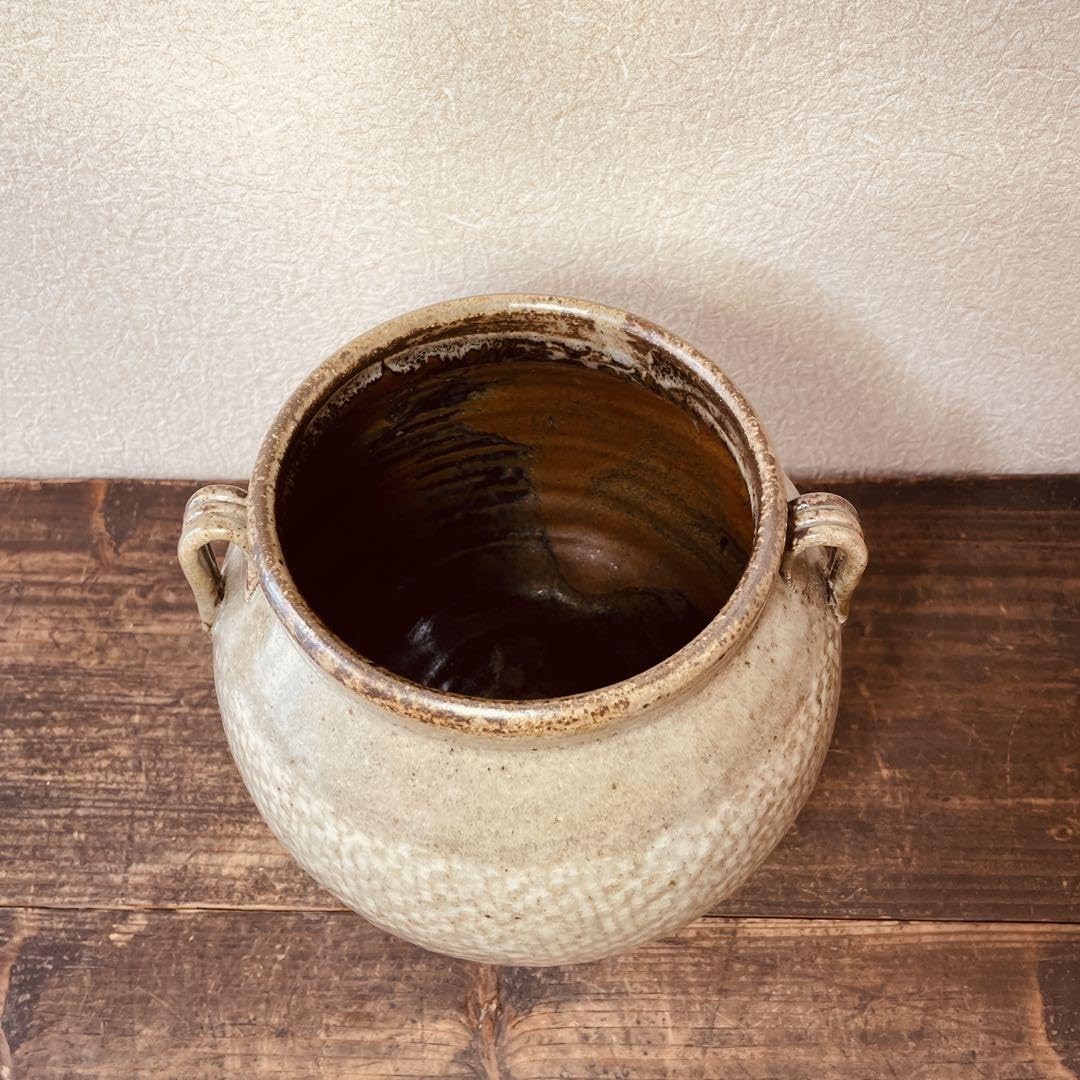 【人間国宝・島岡達三】縄文象嵌 茶壺｜益子焼・民藝陶器 共箱付き 人間国宝・島岡達三】縄文象嵌 茶壺｜益子焼・民藝陶器 共箱付き